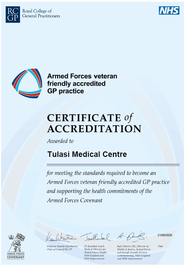 Tulasi Certification Armed Forces